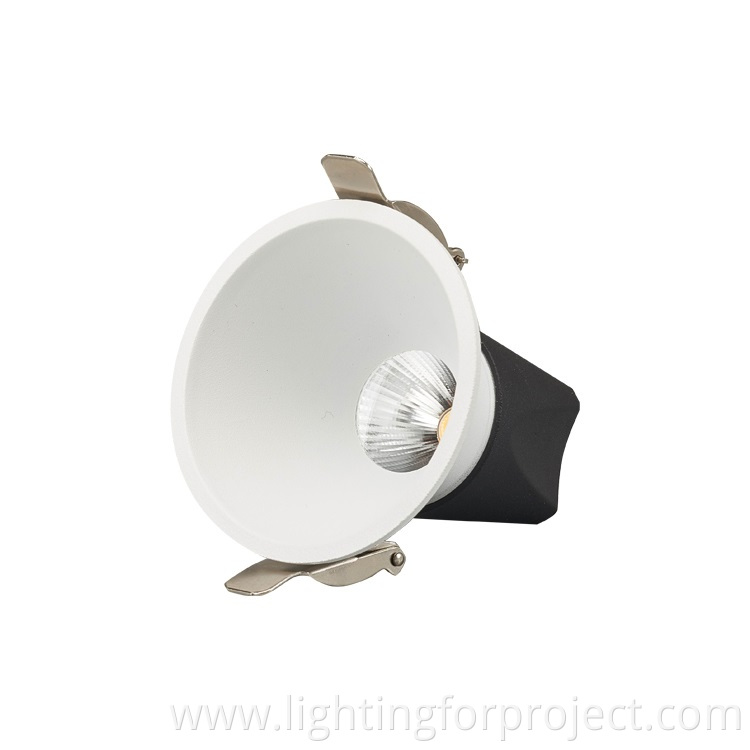 New design white/black embedded led cob downlight trimless downlight 15w for hotel wall washer